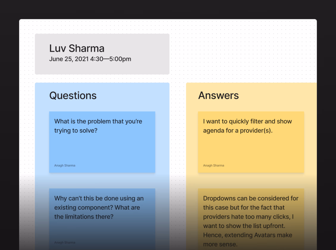 Interview session with a user
