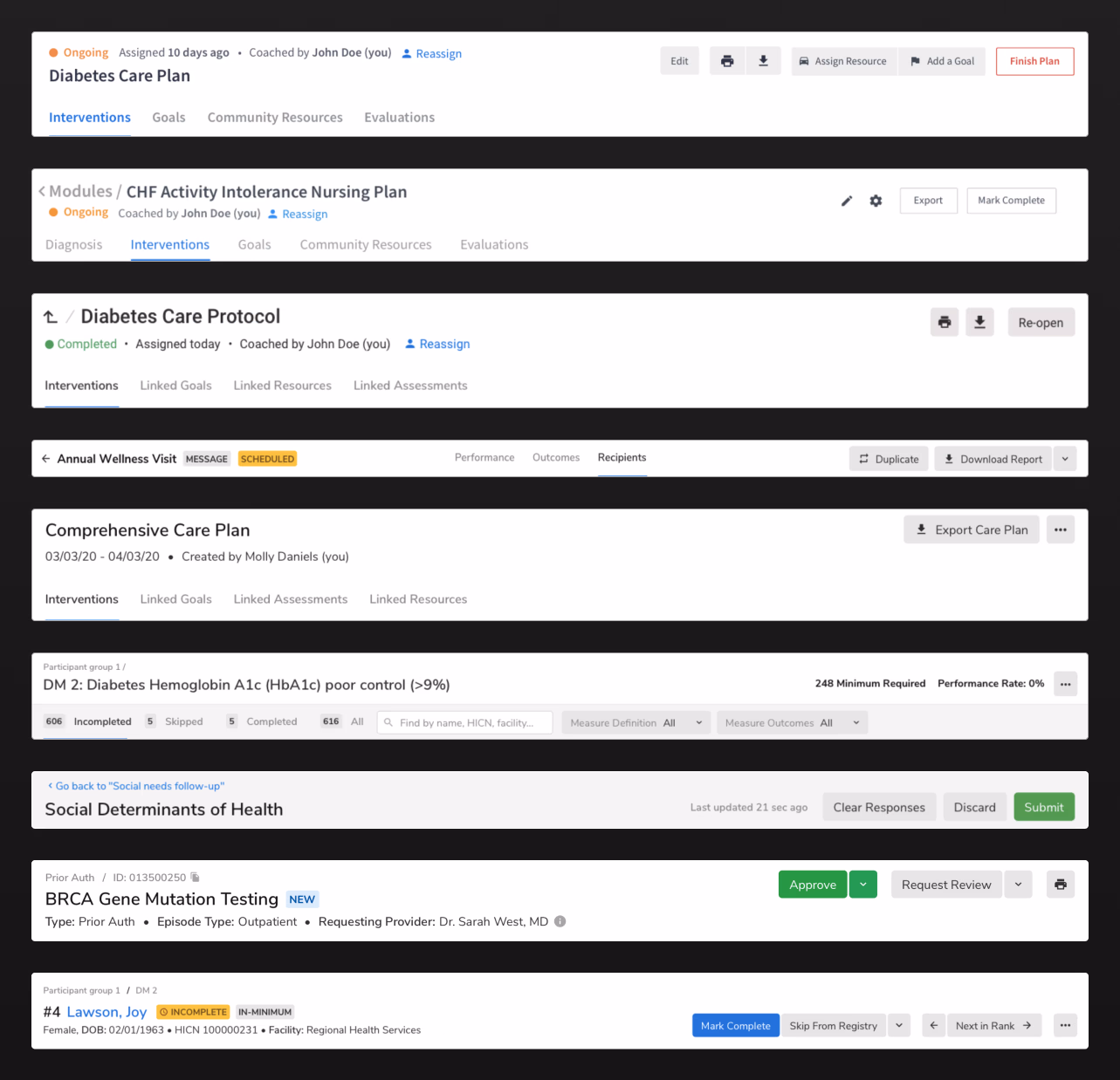 A few variations of page headers designed by different folks